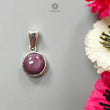 Star Ruby Silver Pendant: 4.24gms Natural Untreated Star Ruby Round Shape Cabochon 925 Sterling Silver Bezel Set Pendant 1"