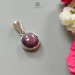 Star Ruby Silver Pendant: 4.24gms Natural Untreated Star Ruby Round Shape Cabochon 925 Sterling Silver Bezel Set Pendant 1"