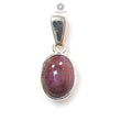 Star Ruby Silver Pendant: 4.91gms Natural Untreated Star Ruby Oval Shape Cabochon 925 Sterling Silver Bezel Set Pendant 1"