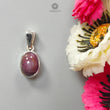 Star Ruby Silver Pendant: 4.91gms Natural Untreated Star Ruby Oval Shape Cabochon 925 Sterling Silver Bezel Set Pendant 1"