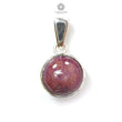 Star Ruby Silver Pendant: 6.20gms Natural Untreated Star Ruby Round Shape Cabochon 925 Sterling Silver Bezel Set Pendant 1"