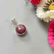 Star Ruby Silver Pendant: 6.20gms Natural Untreated Star Ruby Round Shape Cabochon 925 Sterling Silver Bezel Set Pendant 1"