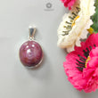 Star Ruby Silver Pendant: 14.06gms Natural Untreated Star Ruby Oval Shape Cabochon 925 Sterling Silver Bezel Set Pendant 1.50"