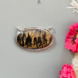 Tiger Dendrite Agate Plain Silver Pendant: 11.24gms Natural Untreated Bi-Color Agate Oval 925 Sterling Silver Bezel Set Pendant 1.80"