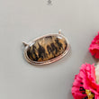 Tiger Dendrite Agate Plain Silver Pendant: 11.24gms Natural Untreated Bi-Color Agate Oval 925 Sterling Silver Bezel Set Pendant 1.80"