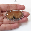 Tiger Dendrite Agate Plain Silver Pendant: 12.00gms Natural Untreated Bi-Color Agate Oval 925 Sterling Silver Bezel Set Pendant 2.00"