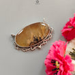 Tiger Dendrite Agate Plain Silver Pendant: 12.00gms Natural Untreated Bi-Color Agate Oval 925 Sterling Silver Bezel Set Pendant 2.00"