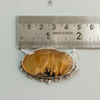 Tiger Dendrite Agate Plain Silver Pendant: 12.00gms Natural Untreated Bi-Color Agate Oval 925 Sterling Silver Bezel Set Pendant 2.00"