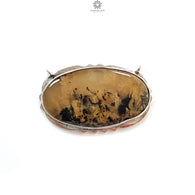 Tiger Dendrite Agate Plain Silver Pendant: 12.10gms Natural Untreated Bi-Color Agate Oval 925 Sterling Silver Bezel Set Pendant 1.85