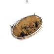 Tiger Dendrite Agate Plain Silver Pendant: 12.10gms Natural Untreated Bi-Color Agate Oval 925 Sterling Silver Bezel Set Pendant 1.85"