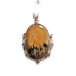 Tiger Dendrite Agate Plain Silver Pendant: 13.32gms Natural Untreated Bi-Color Agate Oval 925 Sterling Silver Bezel Set Pendant 2.00"