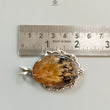 Tiger Dendrite Agate Plain Silver Pendant: 13.32gms Natural Untreated Bi-Color Agate Oval 925 Sterling Silver Bezel Set Pendant 2.00"