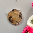 Tiger Dendrite Agate Plain Silver Pendant: 13.57gms Natural Untreated Bi-Color Agate Round 925 Sterling Silver Bezel Set Pendant 1.80"