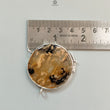 Tiger Dendrite Agate Plain Silver Pendant: 13.57gms Natural Untreated Bi-Color Agate Round 925 Sterling Silver Bezel Set Pendant 1.80"