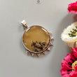 Tiger Dendrite Agate Plain Silver Pendant: 14.56gms Natural Untreated Bi-Color Agate Round 925 Sterling Silver Bezel Set Pendant 2.00"