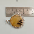 Tiger Dendrite Agate Plain Silver Pendant: 14.56gms Natural Untreated Bi-Color Agate Round 925 Sterling Silver Bezel Set Pendant 2.00"