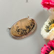 Tiger Dendrite Agate Plain Silver Pendant: 14.61gms Natural Untreated Bi-Color Agate Oval 925 Sterling Silver Bezel Set Pendant 2.00"