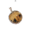 Tiger Dendrite Agate Plain Silver Pendant:14.66gms Natural Untreated Bi-Color Agate Round 925 Sterling Silver Bezel Set Pendant 2.00"