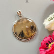 Tiger Dendrite Agate Plain Silver Pendant:14.66gms Natural Untreated Bi-Color Agate Round 925 Sterling Silver Bezel Set Pendant 2.00"