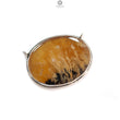 Tiger Dendrite Agate Plain Silver Pendant:15.42gms Natural Untreated Bi-Color Agate Oval 925 Sterling Silver Bezel Set Pendant 2.00"