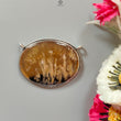 Tiger Dendrite Agate Plain Silver Pendant:15.42gms Natural Untreated Bi-Color Agate Oval 925 Sterling Silver Bezel Set Pendant 2.00"