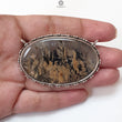 Tiger Dendrite Agate Plain Silver Pendant:18.02gms Natural Untreated Bi-Color Agate Oval 925 Sterling Silver Bezel Set Pendant 2.10"