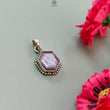 Raspberry Purple Ruby Faceted Silver Pendant: Natural Untreated Sheen Ruby Hexagon Normal Cut 925 Sterling Silver Bezel Set Pendant