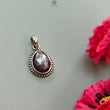 Golden, Pink Sapphire Faceted Silver Pendant: Natural Untreated Sheen Sapphire Fancy Rose Cut 925 Sterling Silver Bezel Set Pendant