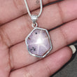Star Ruby Silver Pendant: 4.05gms Natural Untreated Both Side Star Ruby Hexagon Plain Briolette 925 Sterling Silver Bezel Set Pendant 1.30"