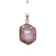 Star Ruby Silver Pendant: 4.05gms Natural Untreated Both Side Star Ruby Hexagon Plain Briolette 925 Sterling Silver Bezel Set Pendant 1.30"
