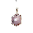 Star Ruby Silver Pendant: 4.05gms Natural Untreated Both Side Star Ruby Hexagon Plain Briolette 925 Sterling Silver Bezel Set Pendant 1.30"