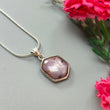 Star Ruby Silver Pendant: 4.05gms Natural Untreated Both Side Star Ruby Hexagon Plain Briolette 925 Sterling Silver Bezel Set Pendant 1.30"