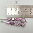 Raspberry Pink Sapphire Both Side Faceted Loose Beads: 21.40cts Natural Sapphire Hexagon Fancy Cut 925 Sterling Silver 6*5mm - 9*7mm