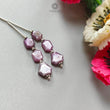 Raspberry Pink Sapphire Both Side Faceted Loose Beads: 24.90cts Natural Sapphire Hexagon Fancy Cut 925 Sterling Silver 8.5*7mm - 9*8mm