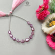 Raspberry Pink Sapphire Faceted Loose Beads: 17.50cts Natural Sapphire Both Side Faceted Oval 925 Sterling Silver Beads 6*5mm - 8*6mm 3.50"