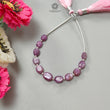 Raspberry Pink Sapphire Faceted Loose Beads: 17.50cts Natural Sapphire Both Side Faceted Oval 925 Sterling Silver Beads 6*5mm - 8*6mm 3.50"