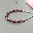 Raspberry Pink Sapphire Faceted Loose Beads: 17.50cts Natural Sapphire Both Side Faceted Oval 925 Sterling Silver Beads 6*5mm - 8*6mm 3.50"