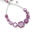 Raspberry Pink Sapphire Faceted Loose Beads: Natural Sapphire Hexagon Both Side Faceted Cut Shape 925 Sterling Silver Beads