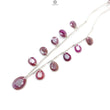 Raspberry Pink Sapphire Faceted Cut Loose Beads: 44.00cts Natural Untreated Sapphire Faceted Egg Shape 925 Silver 9.5*8mm - 15.5*12mm Beads