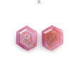 Raspberry Pink Sapphire Gemstone Faceted Cut: Natural Untreated Sheen Sapphire Hexagon Shape Faceted 2pcs Set September Birthstone