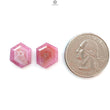 Raspberry Pink Sapphire Gemstone Faceted Cut: Natural Untreated Sheen Sapphire Hexagon Shape Faceted 2pcs Set September Birthstone