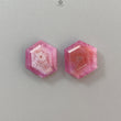 Raspberry Pink Sapphire Gemstone Faceted Cut: Natural Untreated Sheen Sapphire Hexagon Shape Faceted 2pcs Set September Birthstone