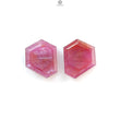 Raspberry Pink Sapphire Gemstone Faceted Cut: Natural Untreated Sheen Sapphire Hexagon Shape Faceted 2pcs Set September Birthstone