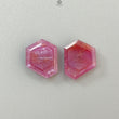 Raspberry Pink Sapphire Gemstone Faceted Cut: Natural Untreated Sheen Sapphire Hexagon Shape Faceted 2pcs Set September Birthstone