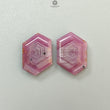 Raspberry Pink Sapphire Gemstone Faceted Cut: 42.60cts Natural Untreated Sheen Sapphire Hexagon Shape Faceted 27*18.5mm - 27*19mm 2pcs Set