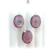 Raspberry Pink Sapphire Gemstone Faceted Cut: Natural Untreated Sheen Sapphire Oval Shape Faceted 3pcs Set for Jewelry September Birthstone