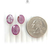 Raspberry Pink Sapphire Gemstone Faceted Cut: Natural Untreated Sheen Sapphire Oval Shape Faceted 3pcs Set for Jewelry September Birthstone