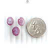 Raspberry Pink Sapphire Gemstone Faceted Cut: Natural Untreated Sheen Sapphire Oval Shape Faceted 3pcs Set for Jewelry September Birthstone