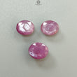 Raspberry Pink Sapphire Gemstone Faceted Cut: Natural Untreated Sheen Sapphire Oval Shape Faceted 3pcs Set for Jewelry September Birthstone