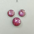 Raspberry Pink Sapphire Gemstone Rose Cut Slices: Natural Untreated Sheen Sapphire Faceted Round Shape 3pcs, 11pcs Set September Birthstone